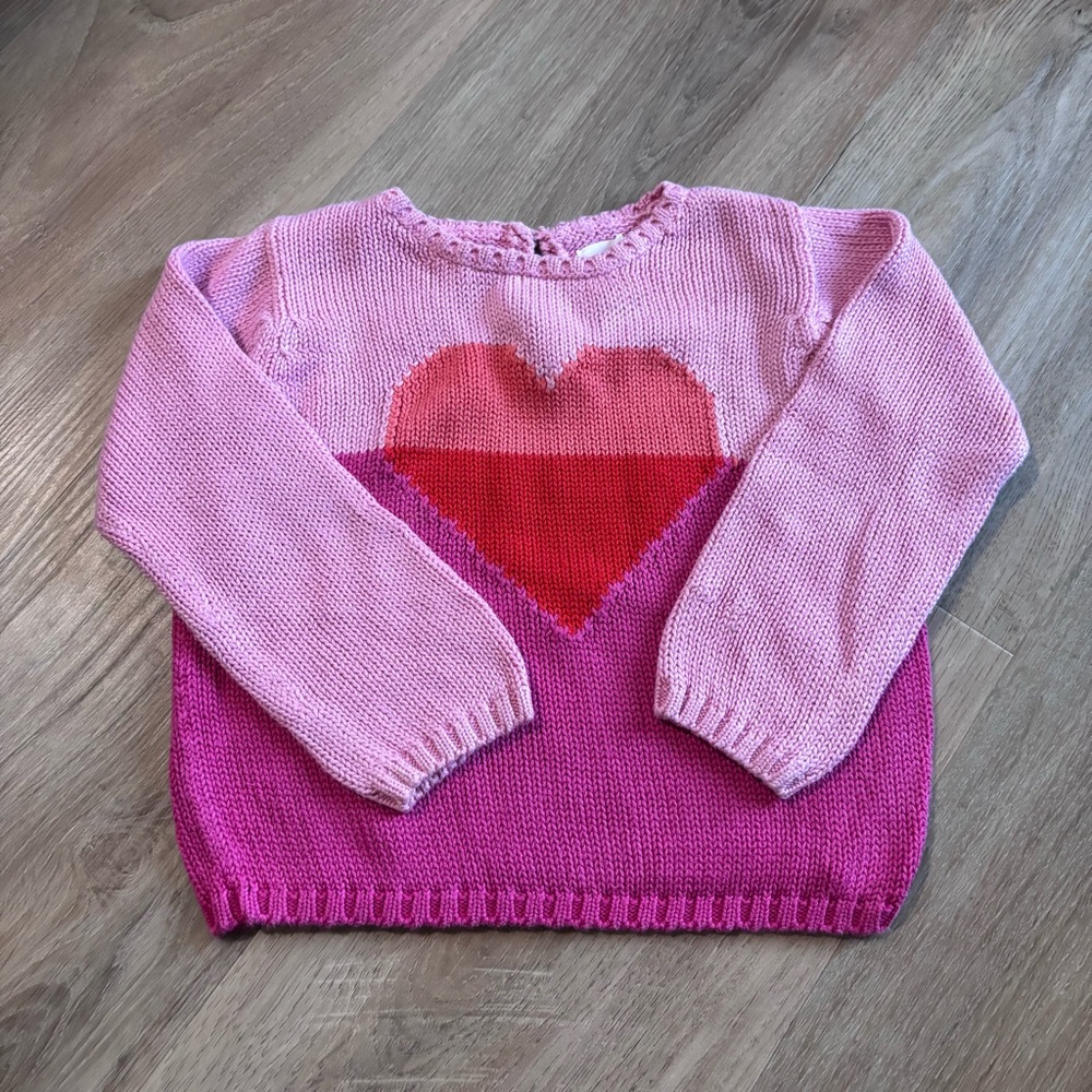 Vintage babyGAP Pink and Red Heart Sweater